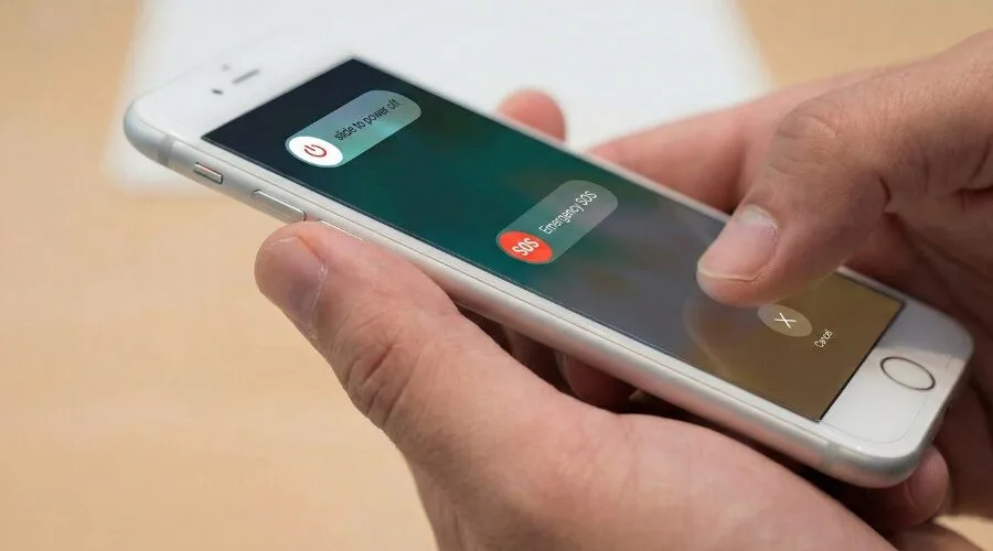 The Power-Off Slider Appears