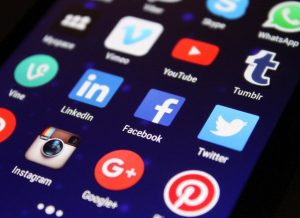 Smartphone with YouTube and social media apps