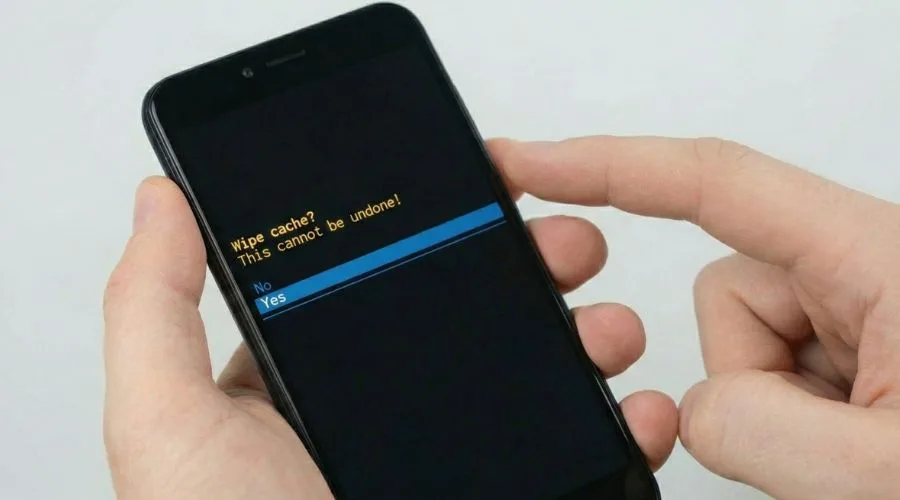 clear cache confirmation screen