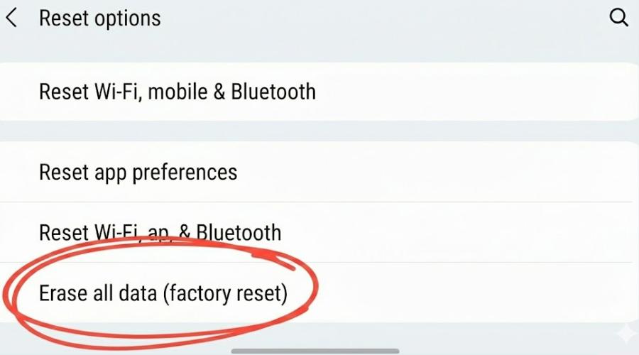 مسح جميع البيانات