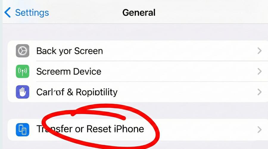 نقل أو إعادة تعيين iPhone