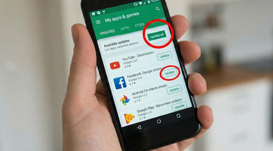 Atnaujinti viską arba pasirinkti atskiras programas atnaujinti